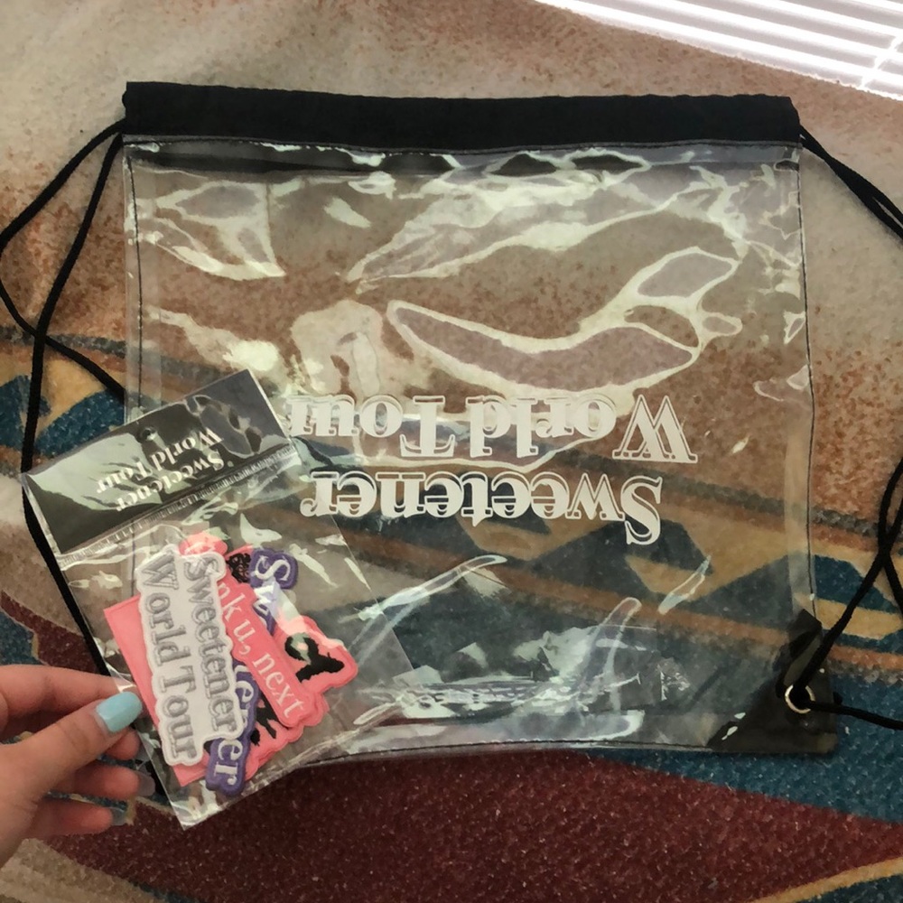 sweetness clear back pack with patches